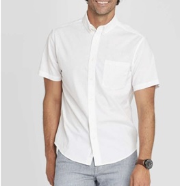 4-1 Slim Fit Stretch Poplin Short Sleeve Button-Down Shirt